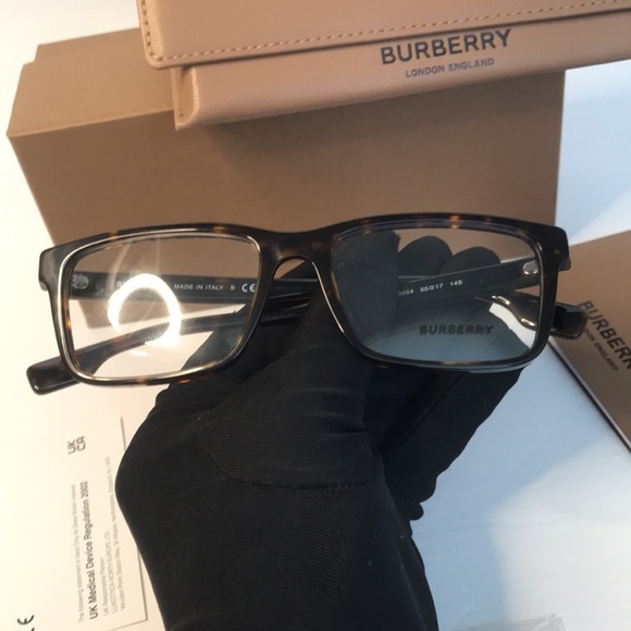 New Auth - BURBERRY Demo Rectangular Men's Eyeglasses BE2320 3864 55 - Picture 15 of 15